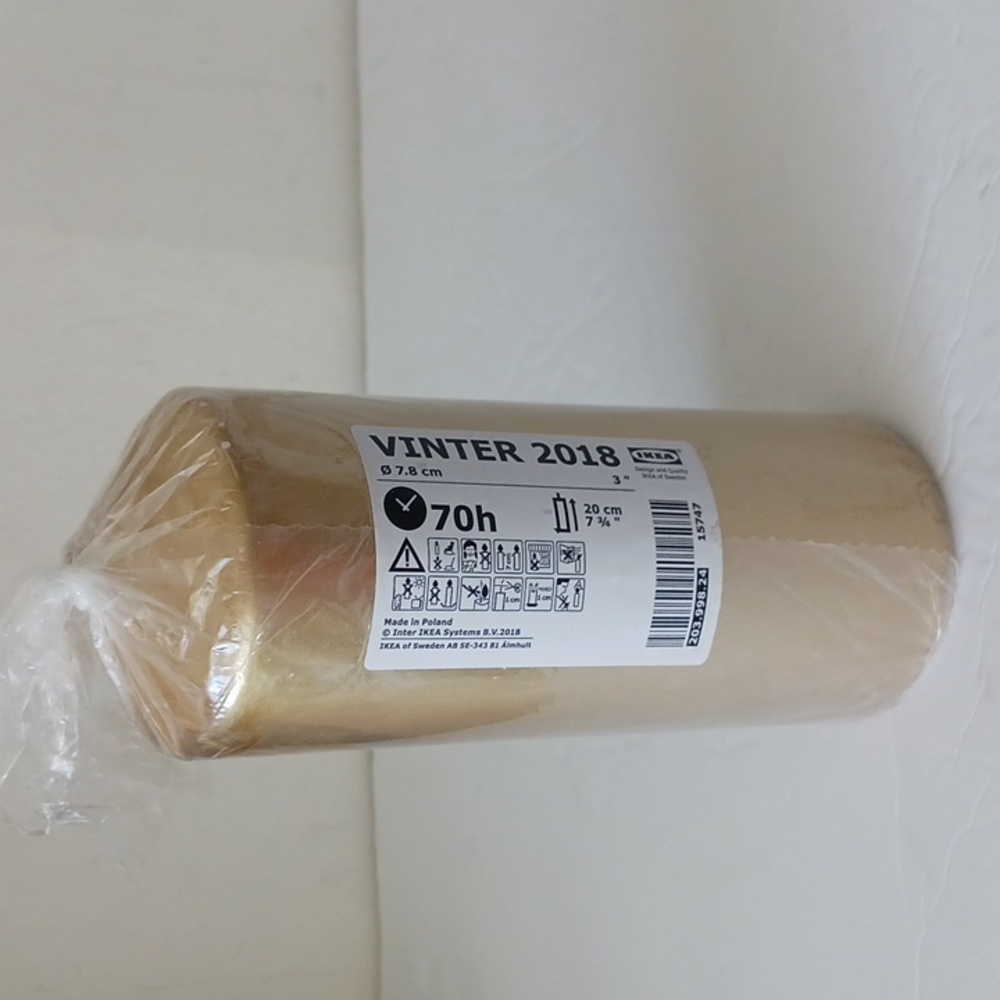 Ikea Vinter 2018 candle gold 7 3/4 in high